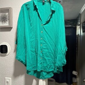 Teal Button-Down Shirt